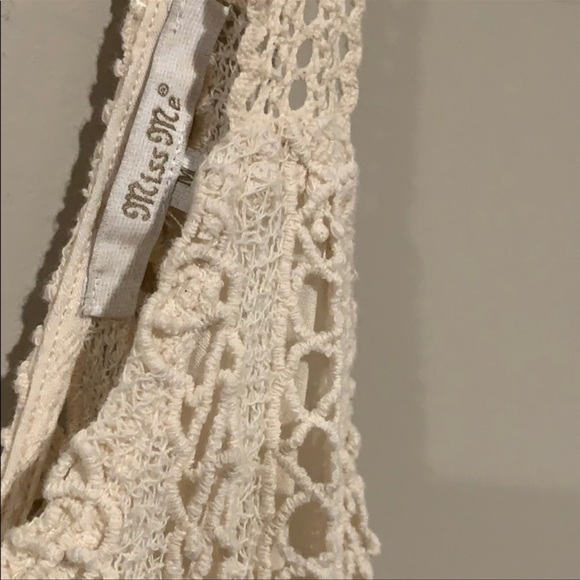 Miss Me Cream Macrame Boho Romper - Women’s Size Medium - Picture 7 of 7